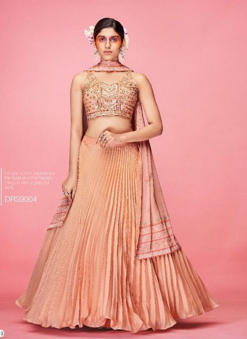 Orange Colour Dresstive Soistice 2 Stylish Fancy Wear Designer Latest Lehenaga Collection 9004